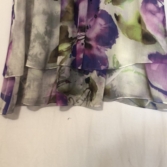 Crimson Ivy Floral High/Low Beaded Racerback Tank Top Blouse Size Small - Picture 4 of 12